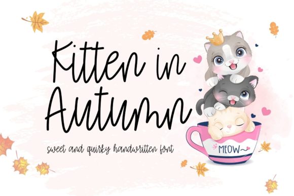 Embrace Kitten in Autumn: A Charming Handwritten Font
